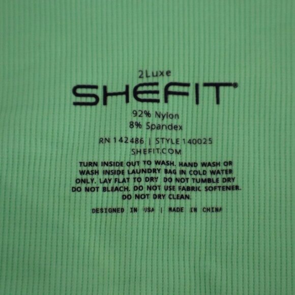 SHEFIT Womens Full Length Seamless Leggings Neon Green Size 2Luxe (18) 140025 - Picture 3 of 6